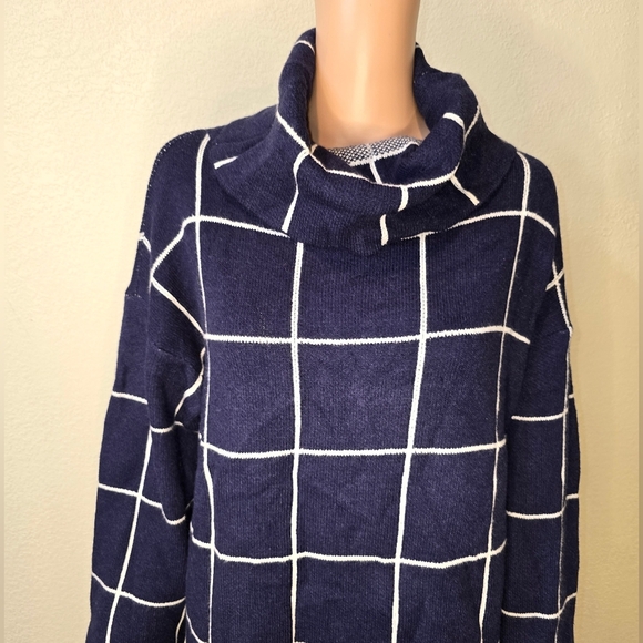 Kirundo Xl Navy Cowl Neck Long-sleeve Pullover Non-itchy Sweater - Picture 3 of 9